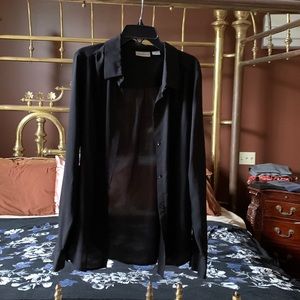 Black button down dress blouse